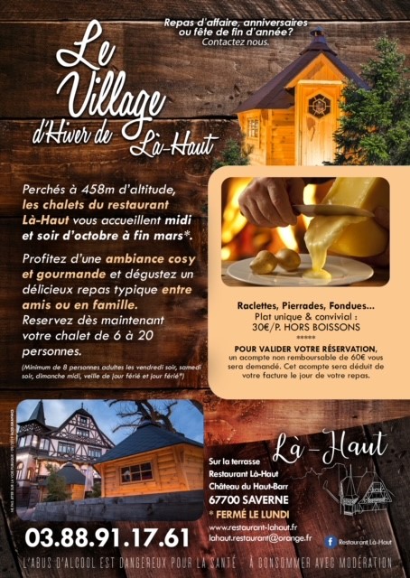 Flyer 1 des chalets du restaurant Là-Haut à saverne