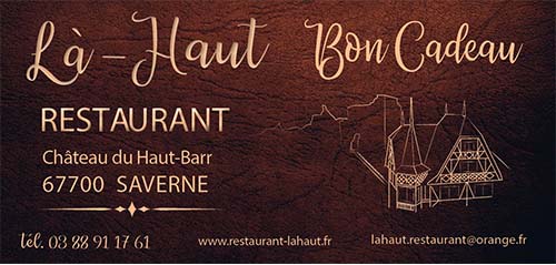 Bons cadeaux au restaurant Là-Haut à Saverne